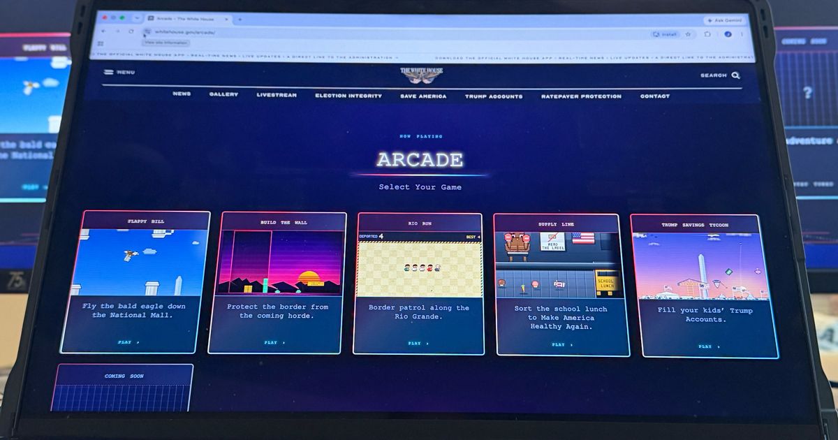 White House website debuts 5 retro arcade video games that promote Trump’s agenda