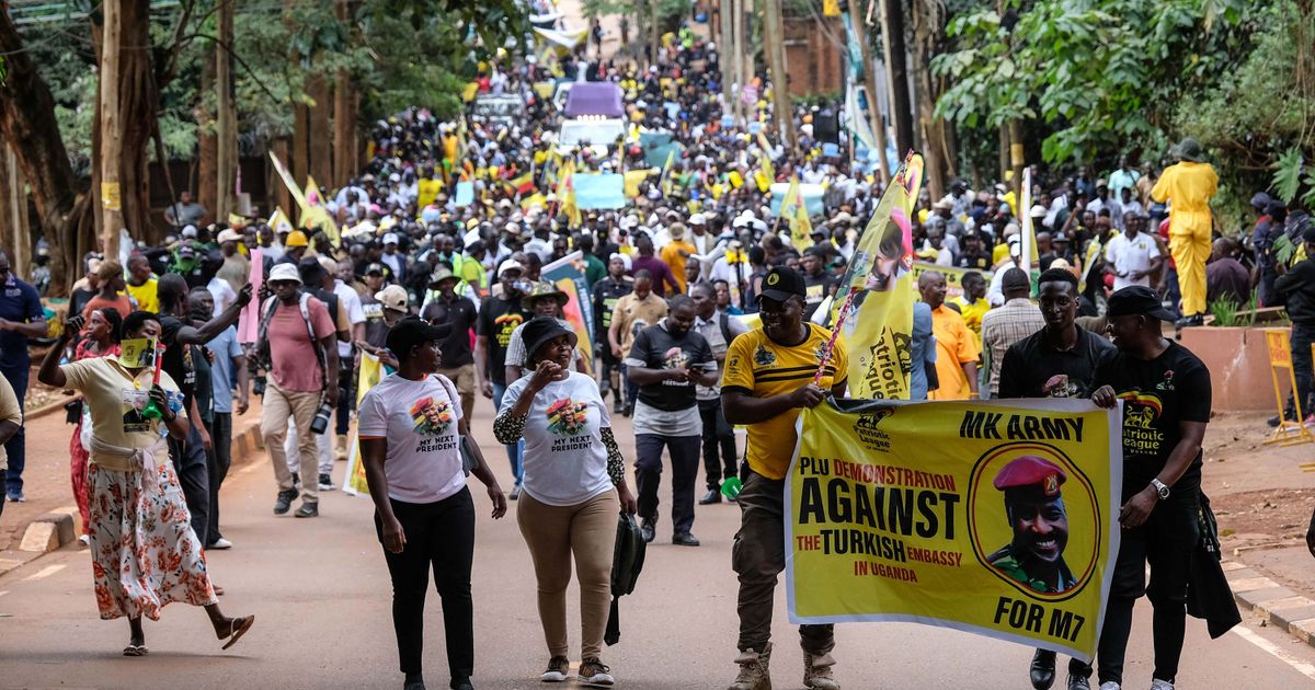 Hundreds rally at Turkey’s embassy in Uganda to demand a dissident’s extradition