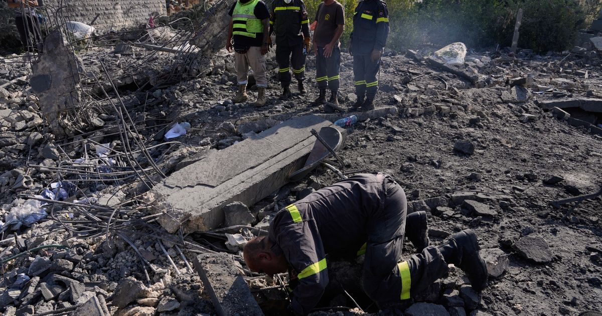Israeli airstrikes on a village in southern Lebanon kill 12 people