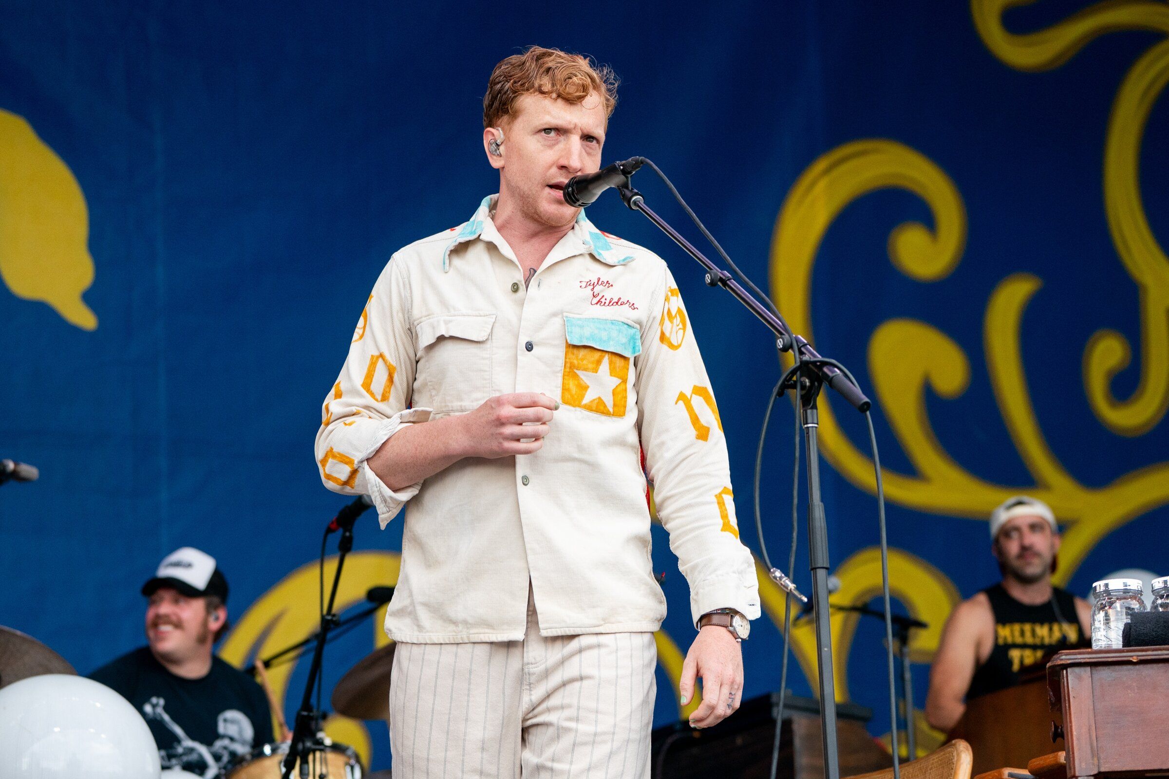 Tyler Childers performs during the first weekend of the New Orleans Jazz & Heritage Festival on April 25 at Fair Grounds Race Course in New Orleans. (Amy Harris / The Associated Press)