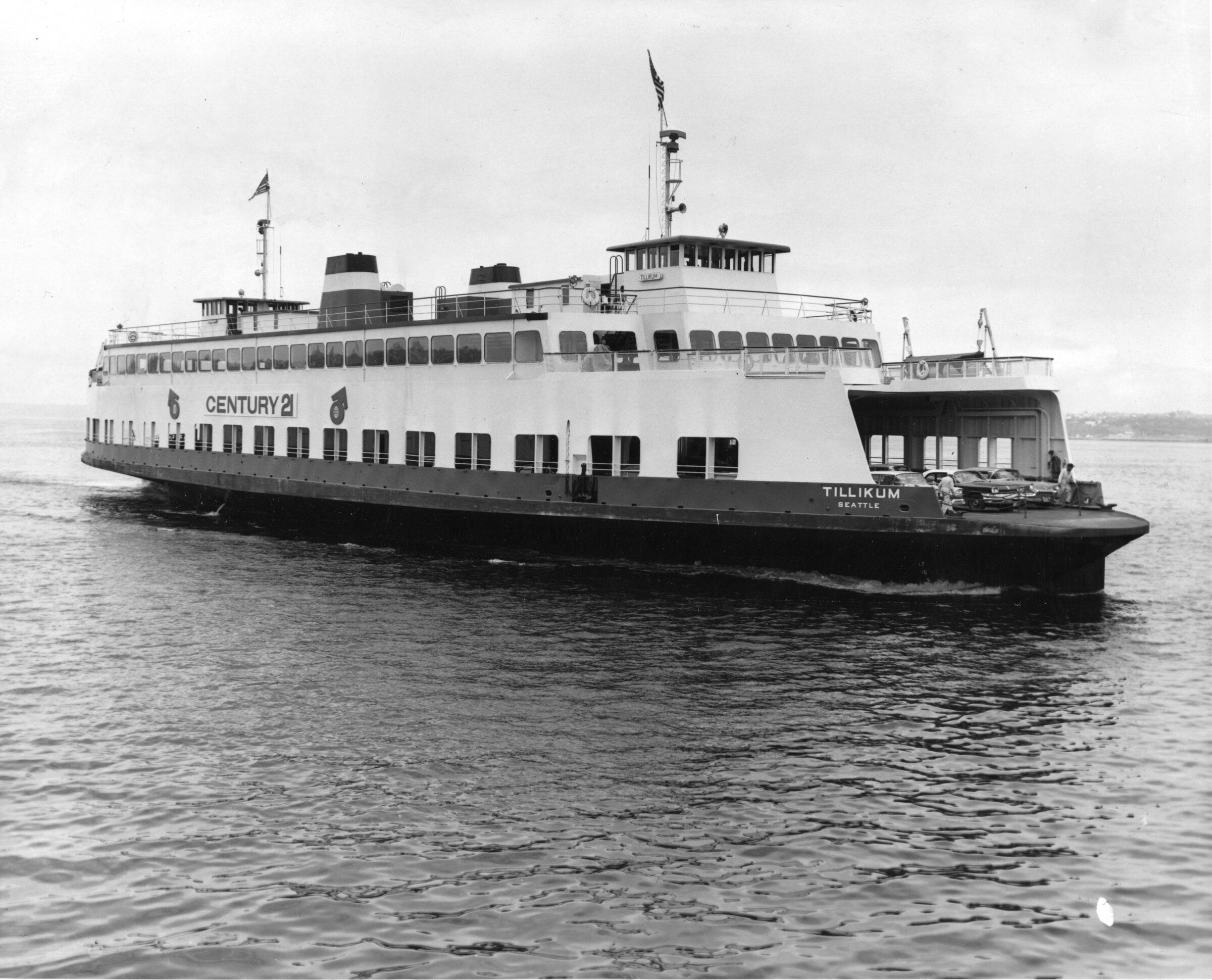 The MV Tillikum ferry, in a 1961 photo. (Paul Thomas / The Seattle Times)