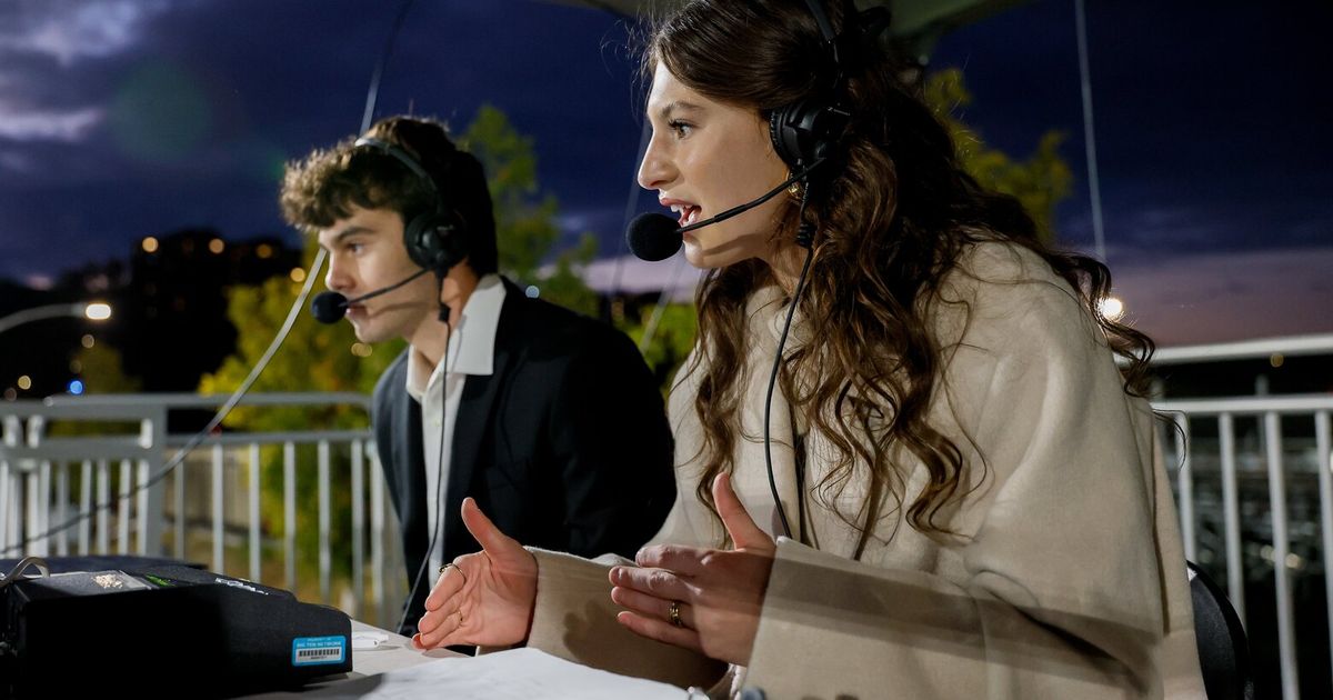 UW goalkeeper runs off the field and locks in at the broadcast booth