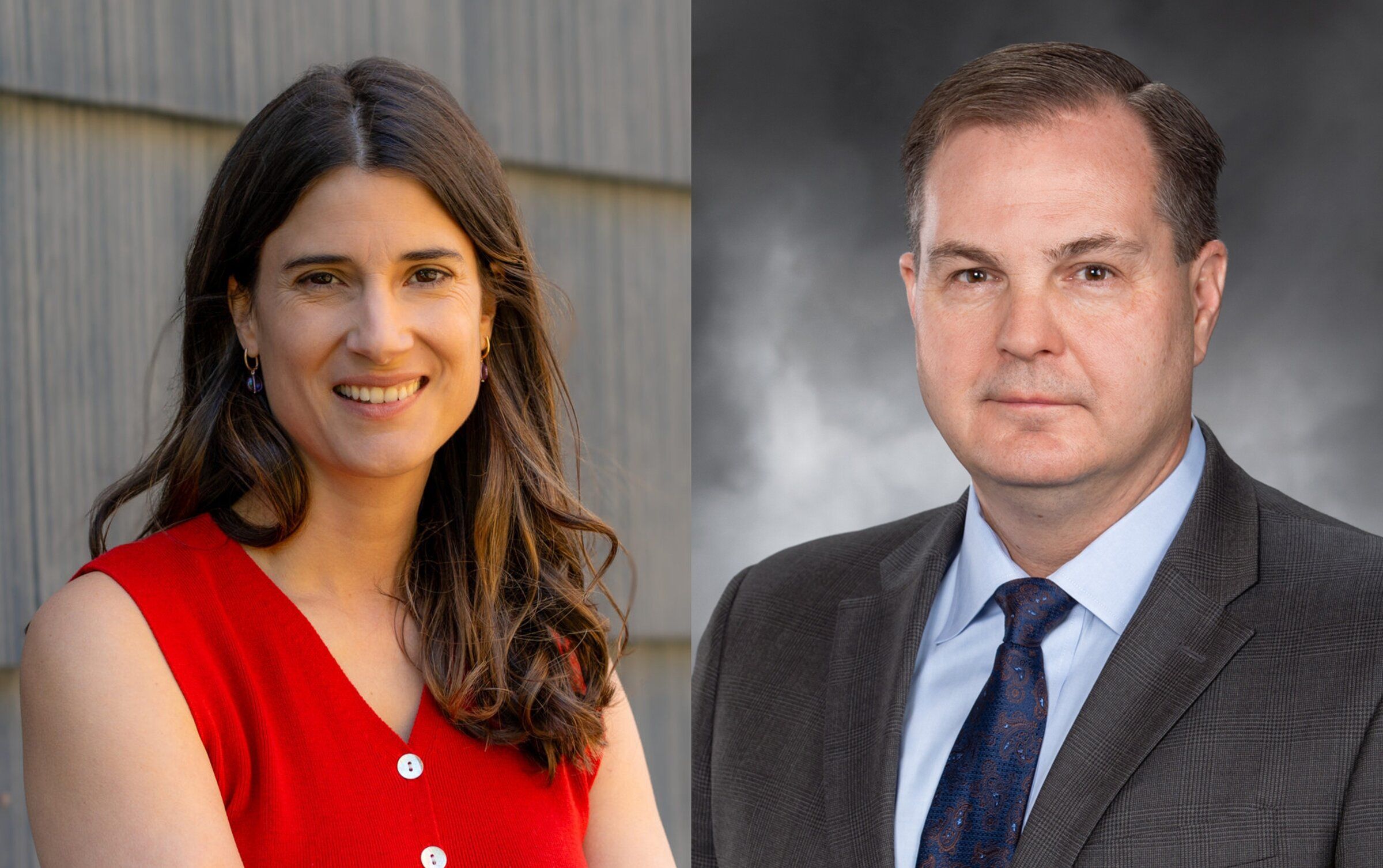 Marie Gluesenkamp Perez, left, and John Braun, right, are candidates for 3rd Congressional District position. (Courtesy of / the campaigns)