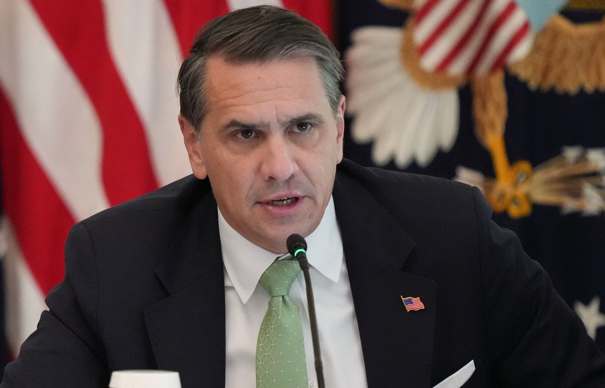 Attorney General Todd Blanche speaks at a roundtable in the East Room of the White House on Wednesday, October 21, 2026, in Washington. (AP Photo / Alex Brandon) DCJE313 DCJE313 (Alex Brandon / AP Photo / Alex Brandon)