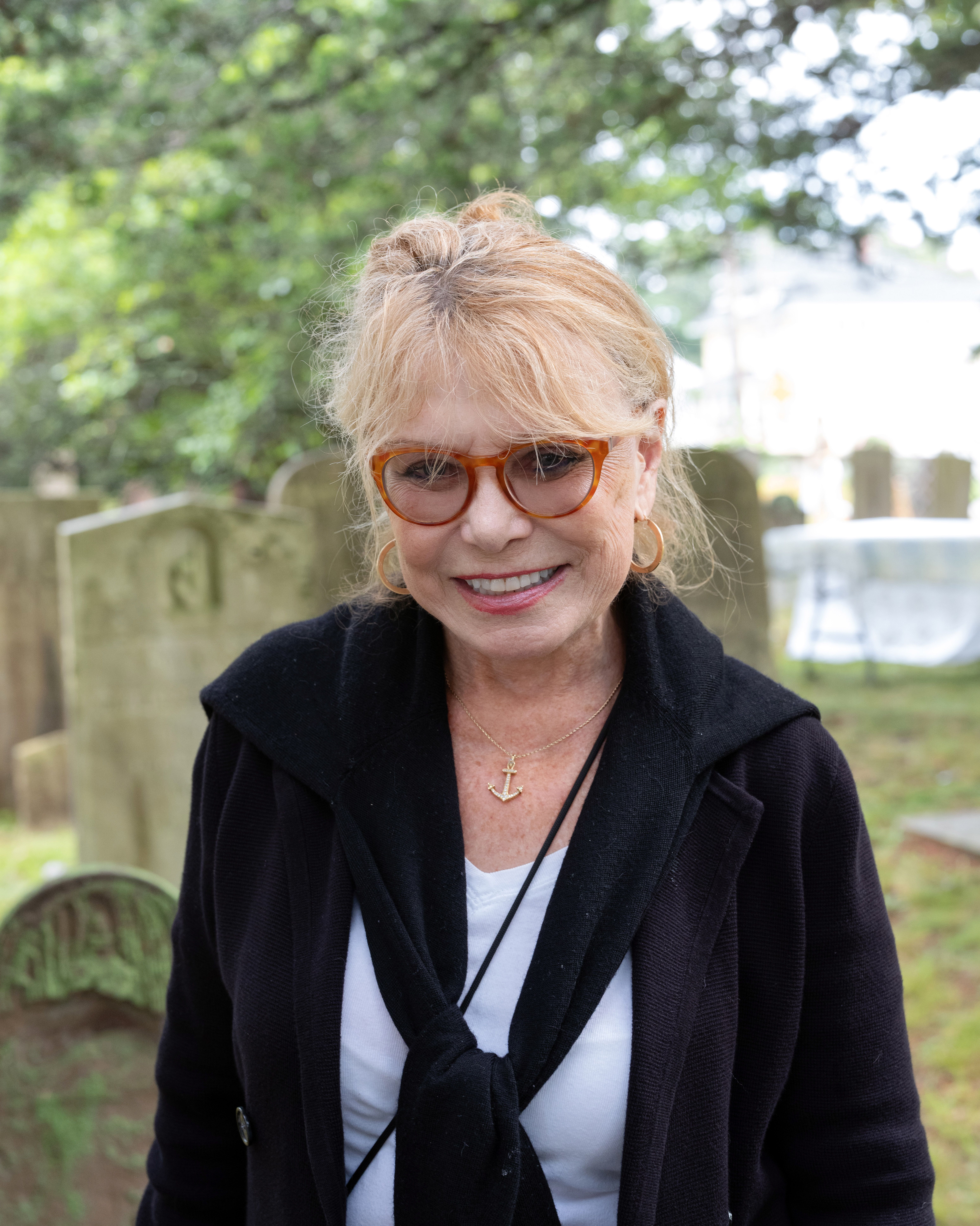 Grace Cleere at Packer Cemetery in Mystic, Conn., on Aug. 23. The identity of a Scottish sailor killed in Connecticut after a skirmish during the War of 1812 lo